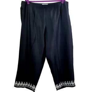 Vintage S.L.B. Woman Silk Black Pants Size 2X